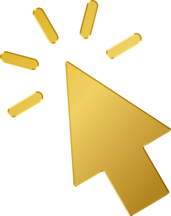 3D Gold Cursor Click Icon